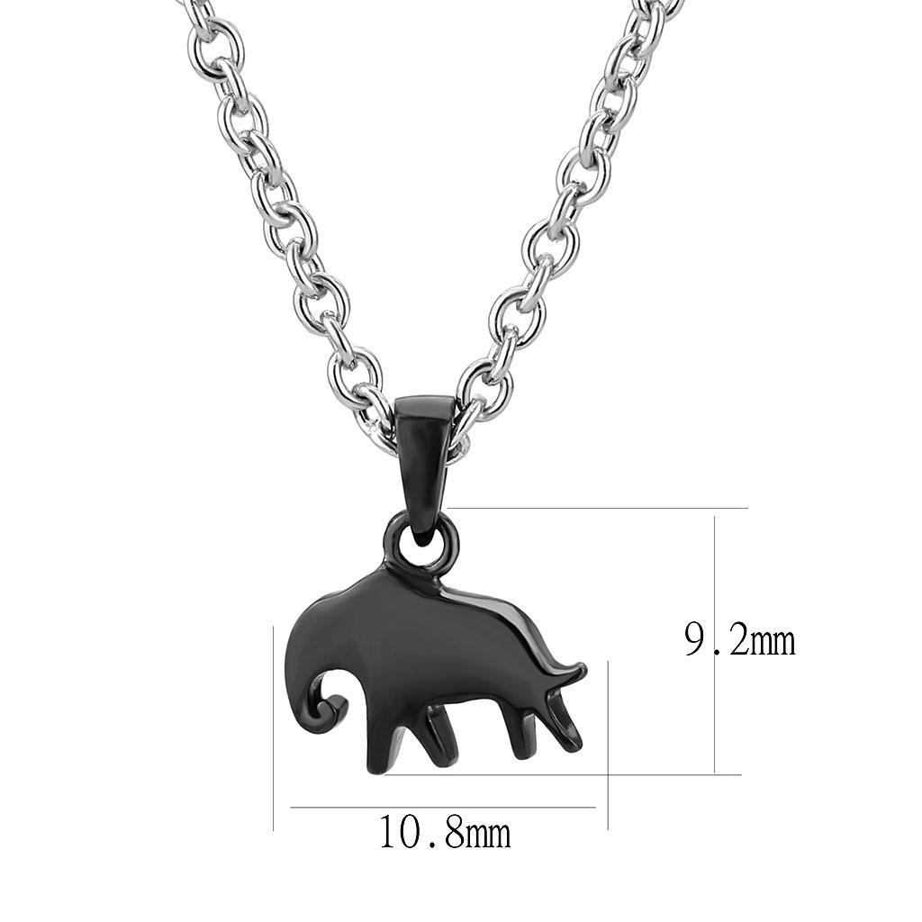 TK3666 - Two-Tone IP Black (Ion Plating) Stainless Steel Chain Pendant - Brand My Case