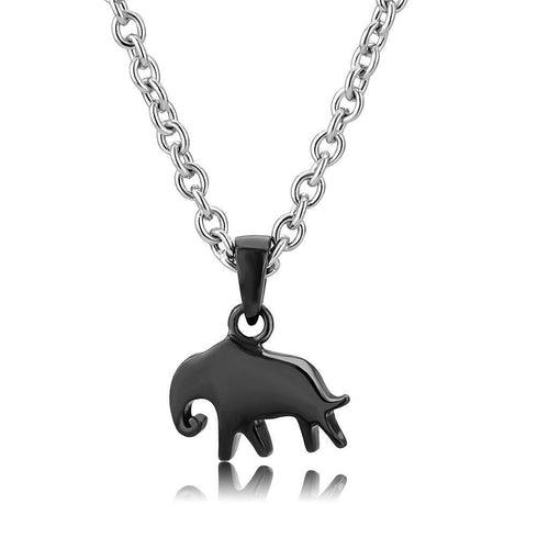 TK3666 - Two-Tone IP Black (Ion Plating) Stainless Steel Chain Pendant - Brand My Case