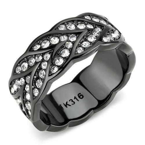 TK3691 - IP Black(Ion Plating) Stainless Steel Ring with Top Grade - Brand My Case