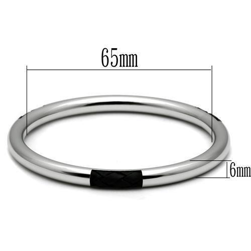 TK404 - High polished (no plating) Stainless Steel Bangle with No - Brand My Case