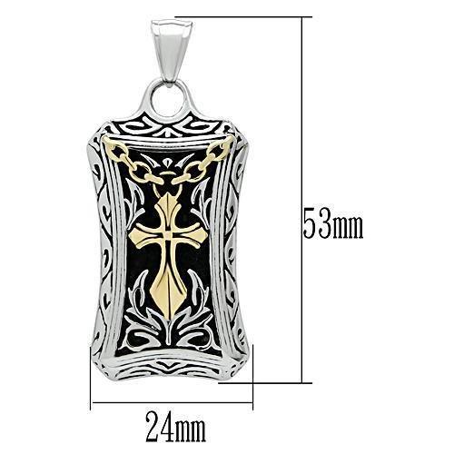 TK455 - Gold+Rhodium Stainless Steel Chain Pendant with No Stone - Brand My Case