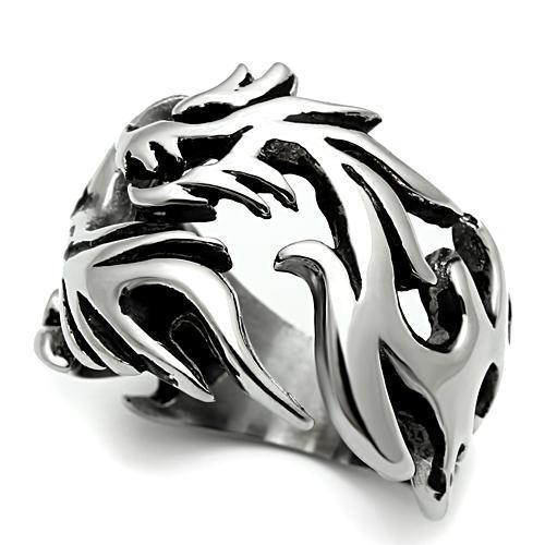 TK479 - High polished (no plating) Stainless Steel Ring with No Stone - Brand My Case