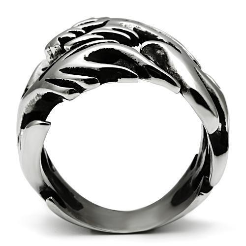 TK479 - High polished (no plating) Stainless Steel Ring with No Stone - Brand My Case