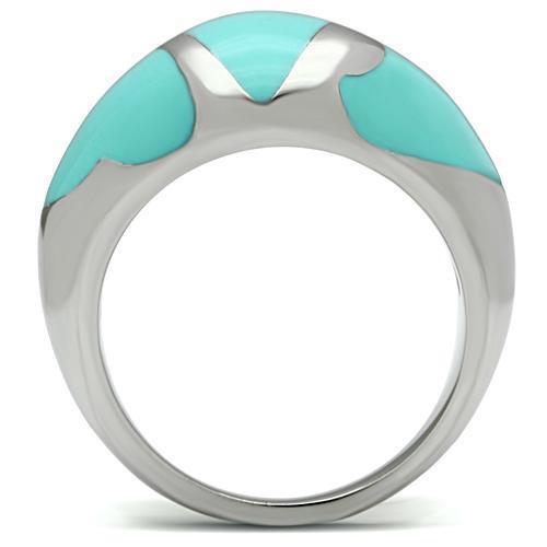 TK509 - High polished (no plating) Stainless Steel Ring with Epoxy in - Brand My Case