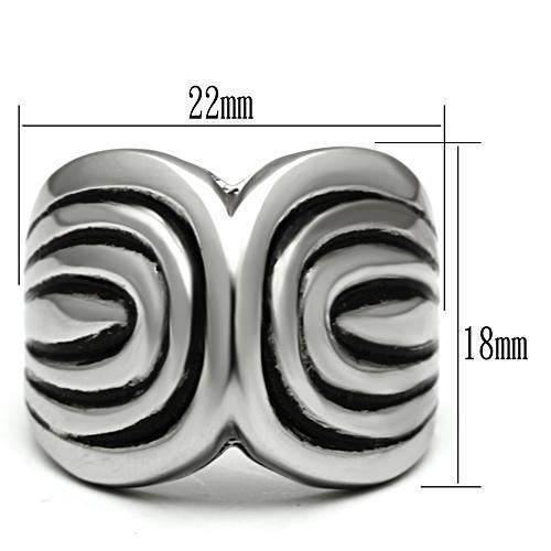 TK521 - High polished (no plating) Stainless Steel Ring with No Stone - Brand My Case