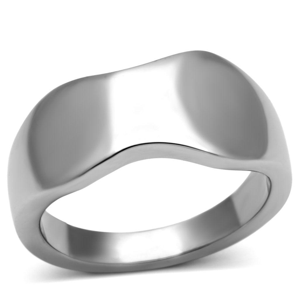 TK618 - High polished (no plating) Stainless Steel Ring with No Stone - Brand My Case