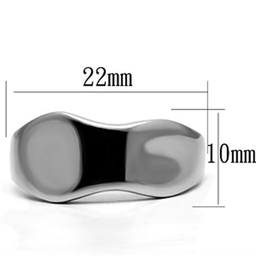 TK618 - High polished (no plating) Stainless Steel Ring with No Stone - Brand My Case