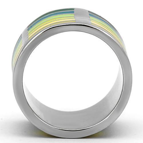 TK819 - High polished (no plating) Stainless Steel Ring with Epoxy in - Brand My Case