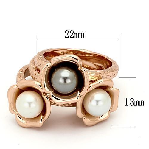 TK852 - IP Rose Gold(Ion Plating) Stainless Steel Ring with Synthetic - Brand My Case