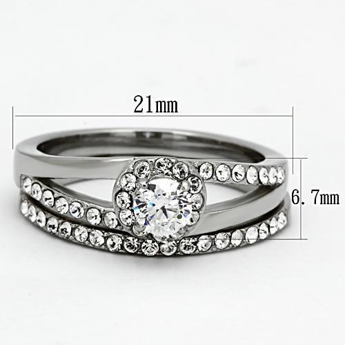 TK971 - High polished (no plating) Stainless Steel Ring with AAA Grade - Brand My Case