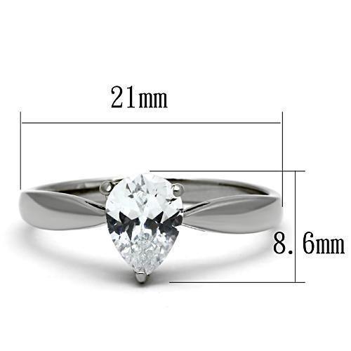 TK994 - High polished (no plating) Stainless Steel Ring with AAA Grade - Brand My Case