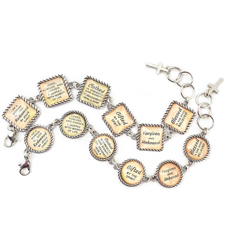 To the Woman I Love – Personalized Charm Bracelet, Square Antique - Brand My Case