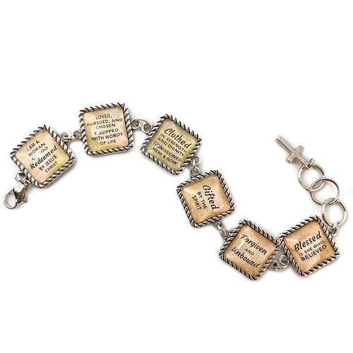 To the Woman I Love – Personalized Charm Bracelet, Square Antique - Brand My Case