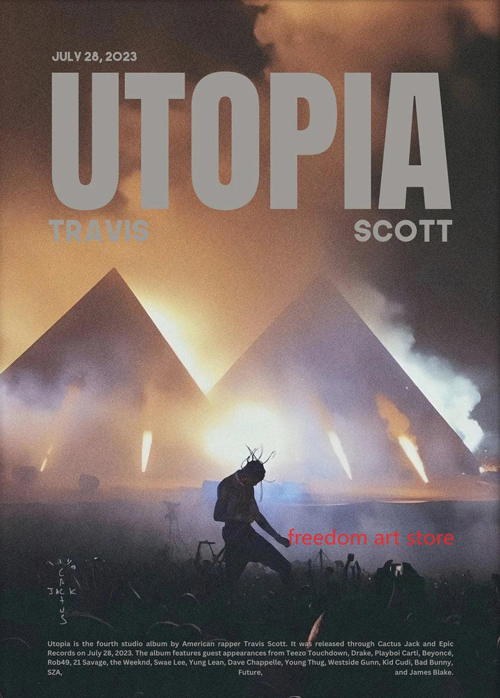 Travis Scott Astroworld & Utopia Wall Art: Exclusive Music Album Cover Posters for Modern Home Decor - Brand My Case