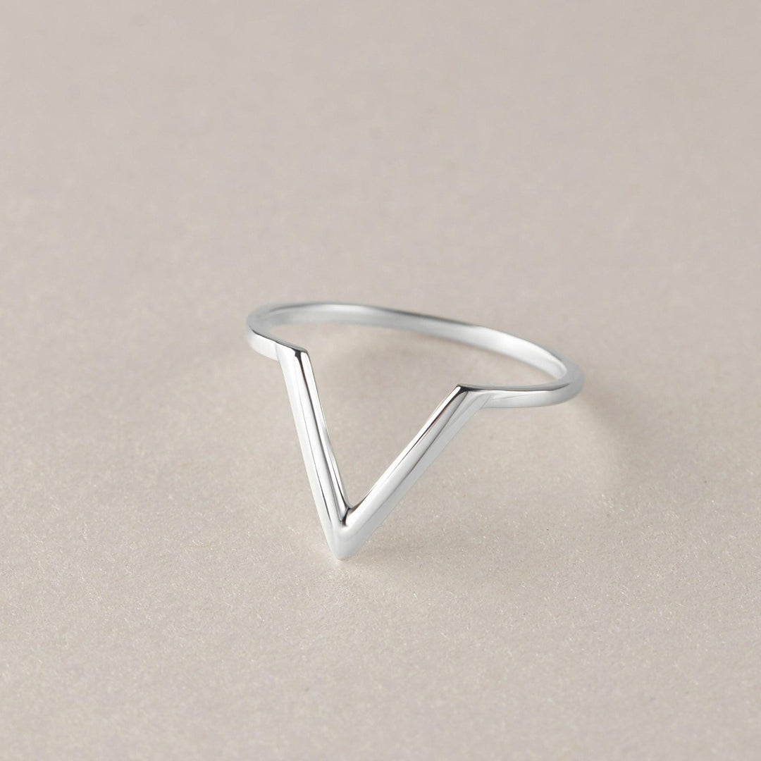 Triangle Ring Dainty V Ring Stacking Ring - Brand My Case