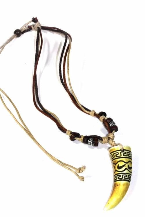Tribal Carved Tusk Boho Style Necklace - Brand My Case