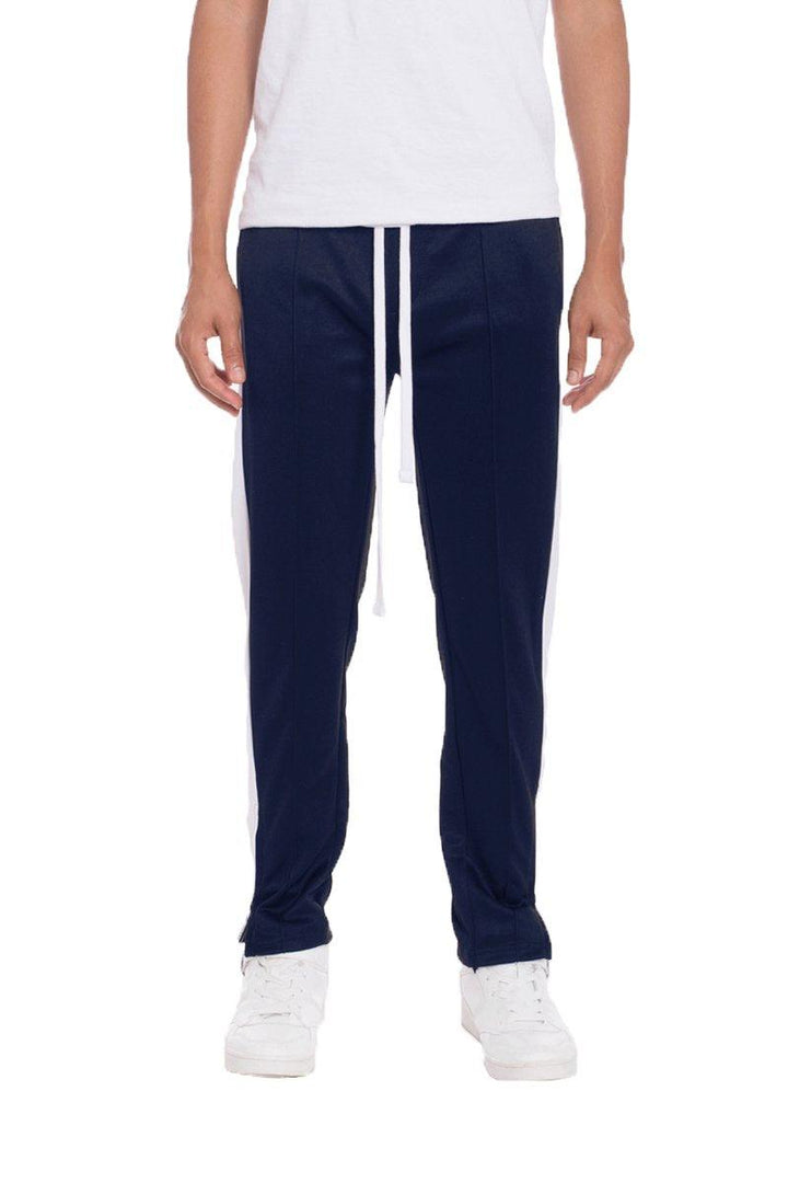 TRICOT STRIPED TRACK PANTS- NAVY - Brand My Case