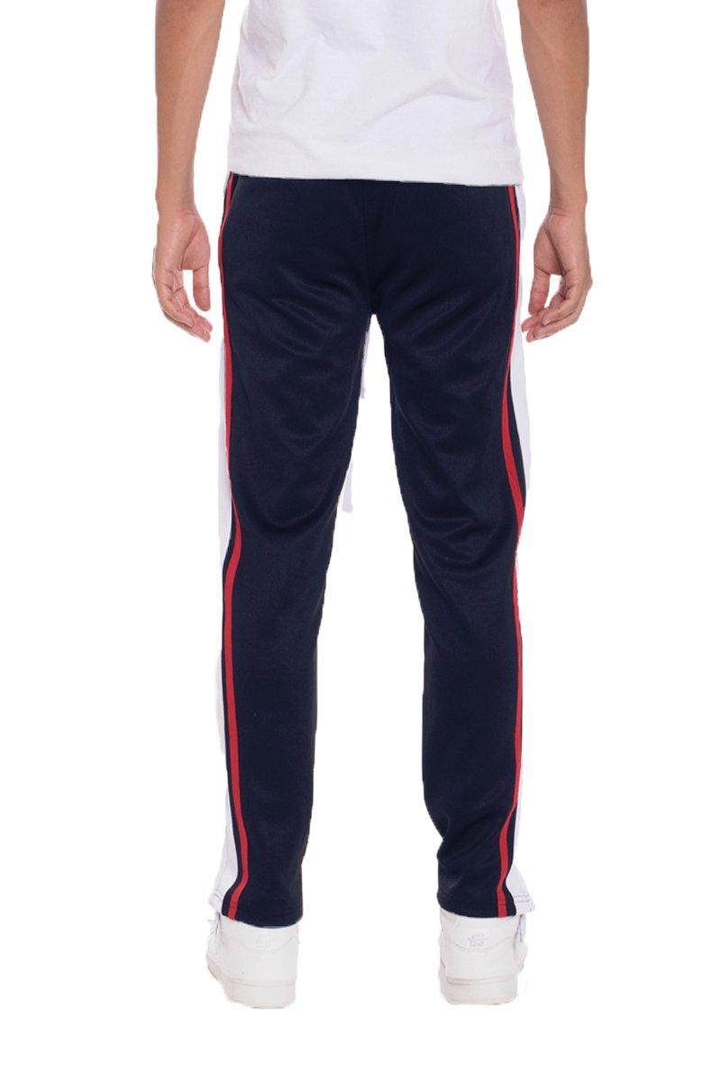 TRICOT STRIPED TRACK PANTS- NAVY - Brand My Case