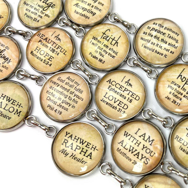 "Trust In The Lord" Proverbs 3:5-6 Scripture Bracelet – Glass Charm - Brand My Case