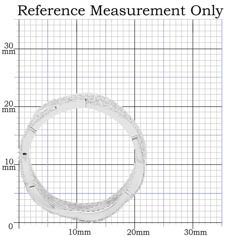 TS007 - Rhodium 925 Sterling Silver Ring with AAA Grade CZ in Clear - Brand My Case
