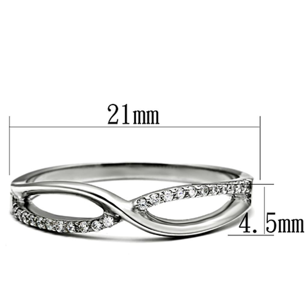 TS087 - Rhodium 925 Sterling Silver Ring with AAA Grade CZ in Clear - Brand My Case