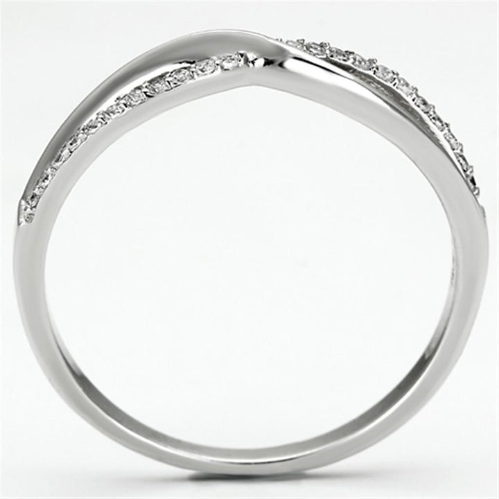TS087 - Rhodium 925 Sterling Silver Ring with AAA Grade CZ in Clear - Brand My Case