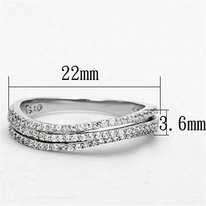 TS173 - Rhodium 925 Sterling Silver Ring with AAA Grade CZ in Clear - Brand My Case