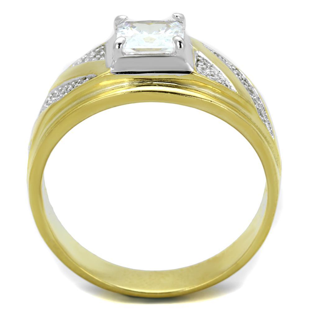 TS247 - Gold+Rhodium 925 Sterling Silver Ring with AAA Grade CZ in - Brand My Case