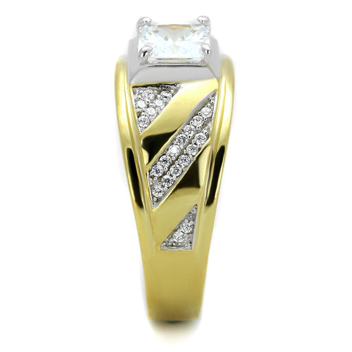 TS247 - Gold+Rhodium 925 Sterling Silver Ring with AAA Grade CZ in - Brand My Case