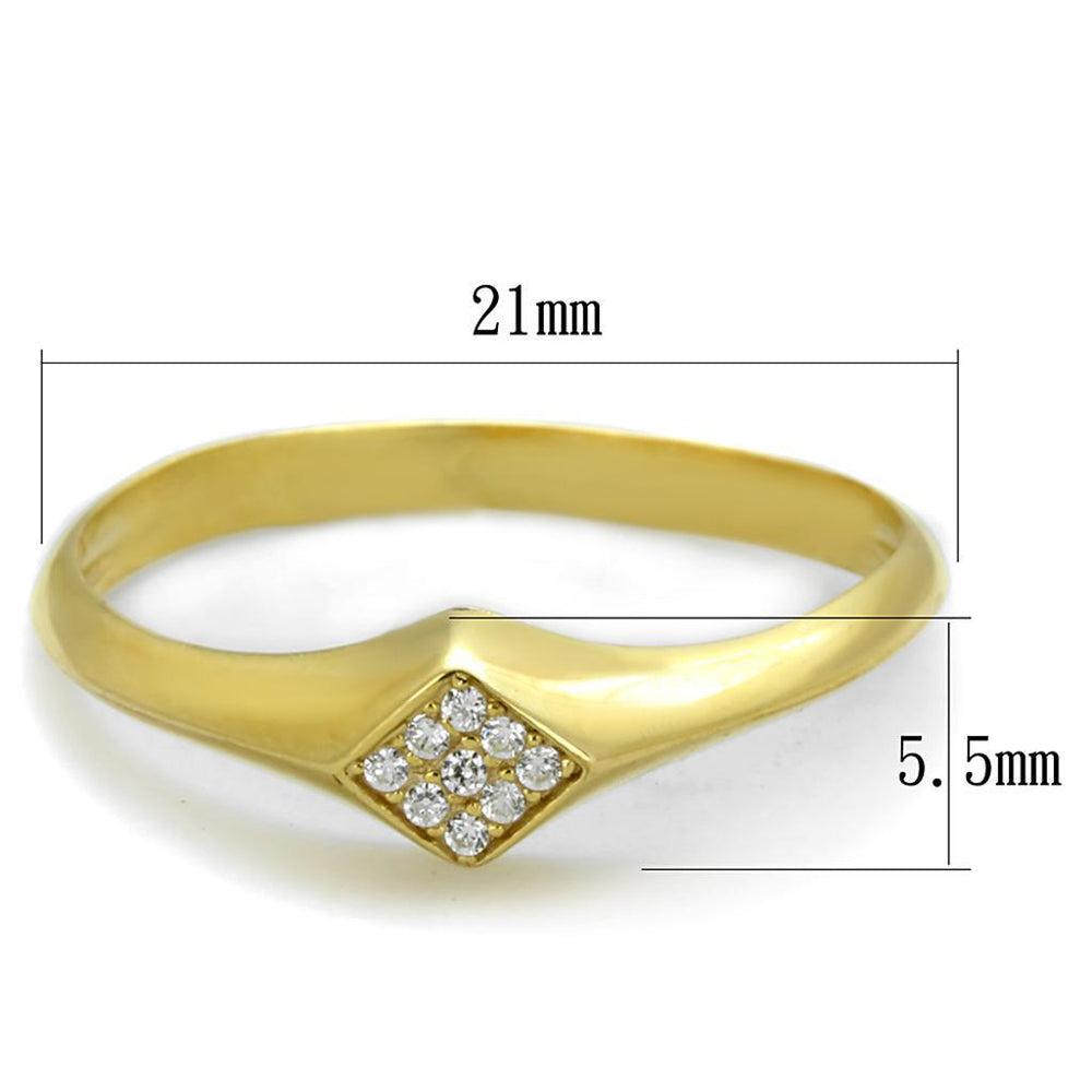 TS406 - Gold 925 Sterling Silver Ring with AAA Grade CZ in Clear - Brand My Case