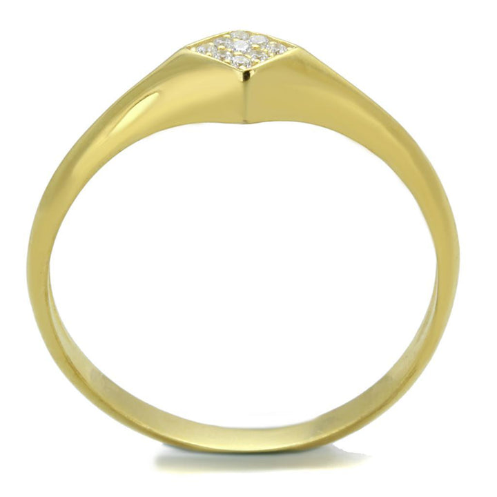 TS406 - Gold 925 Sterling Silver Ring with AAA Grade CZ in Clear - Brand My Case