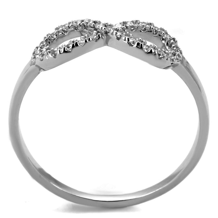 TS487 - Rhodium 925 Sterling Silver Ring with AAA Grade CZ in Clear - Brand My Case