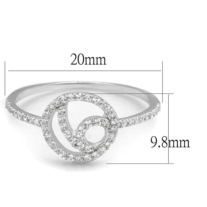 TS519 - Rhodium 925 Sterling Silver Ring with AAA Grade CZ in Clear - Brand My Case