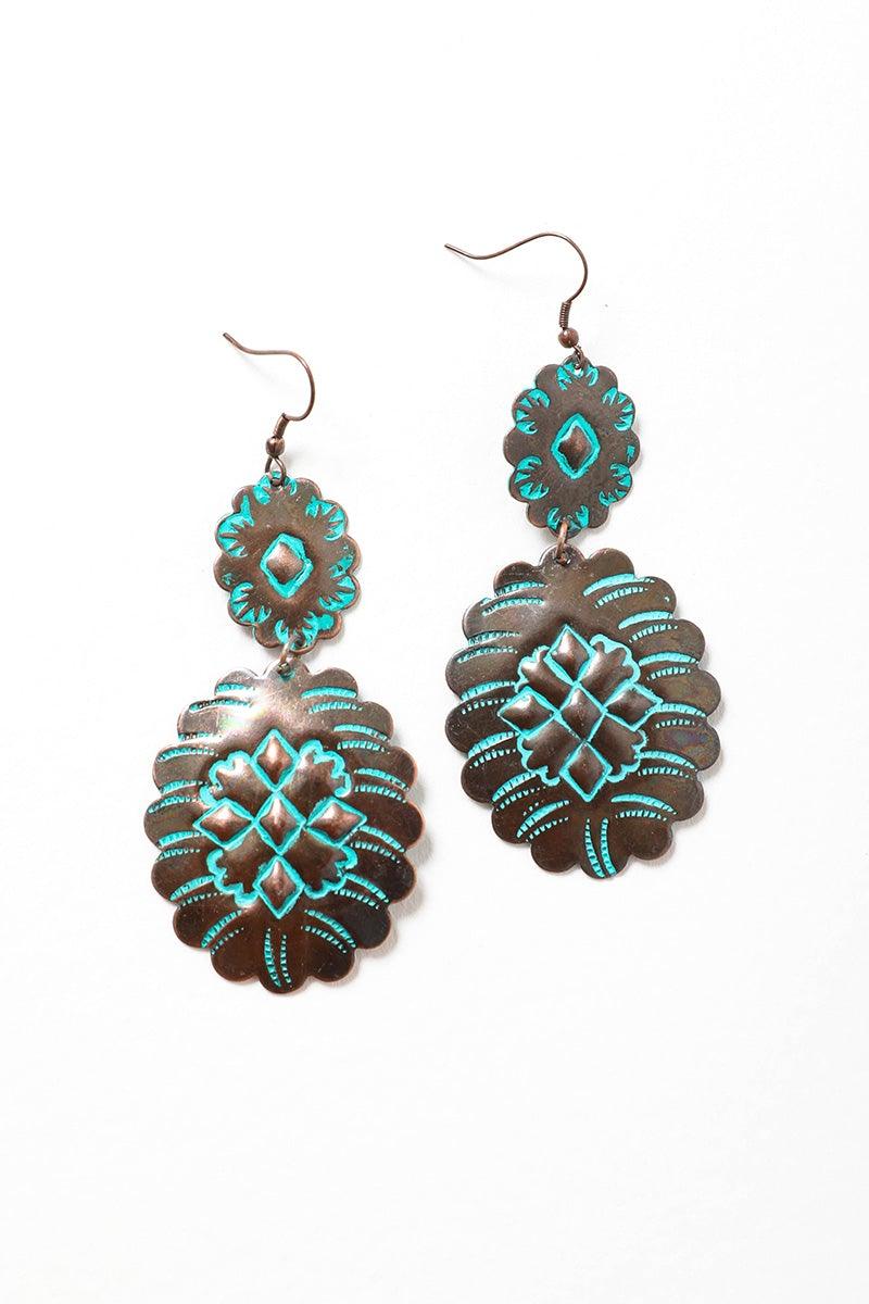 Turquoise Flower Drop Earrings - Brand My Case