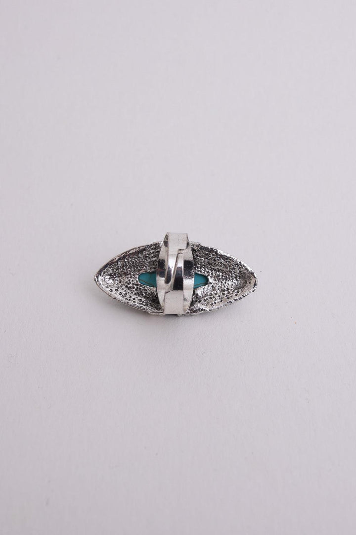 Turquoise Marquise Cut Silver Ring - Brand My Case