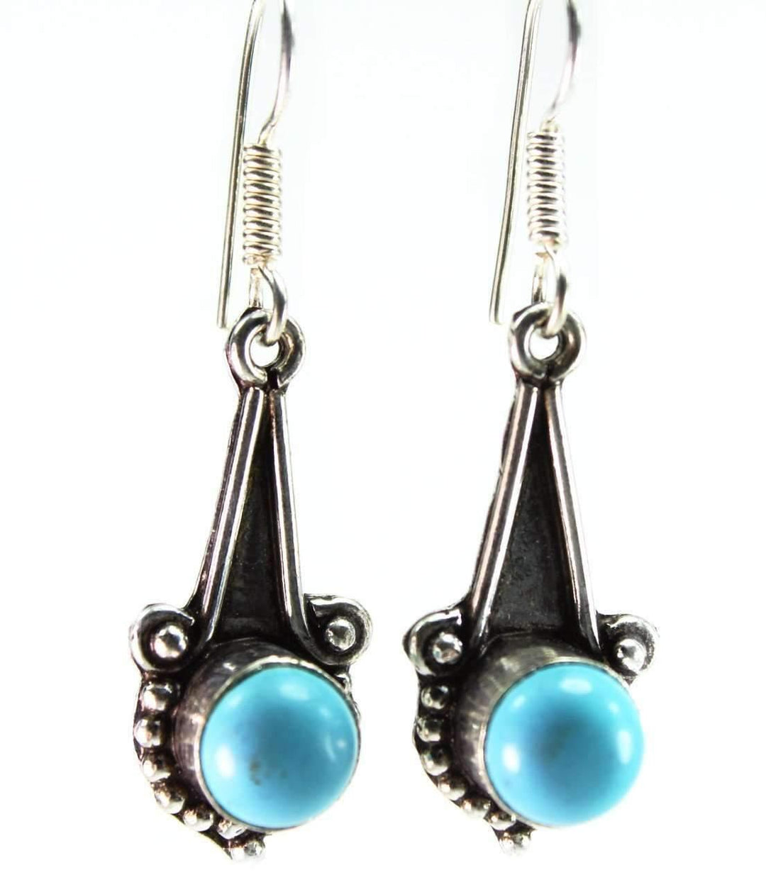 Turquoise Round Stone Earrings - Brand My Case