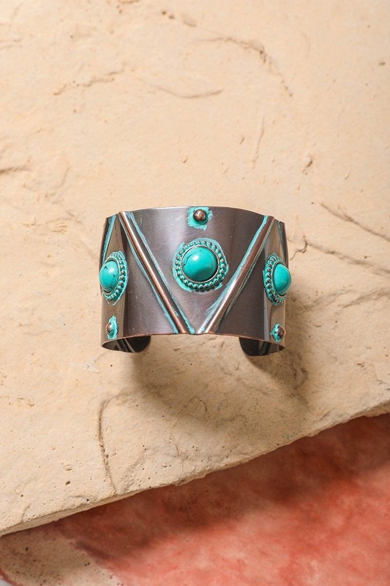 Turquoise Stone Studded Cuff - Brand My Case