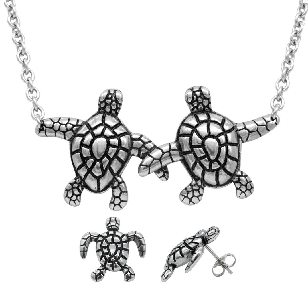 Turtle Companionship Necklace & Earrings Set - Brand My Case
