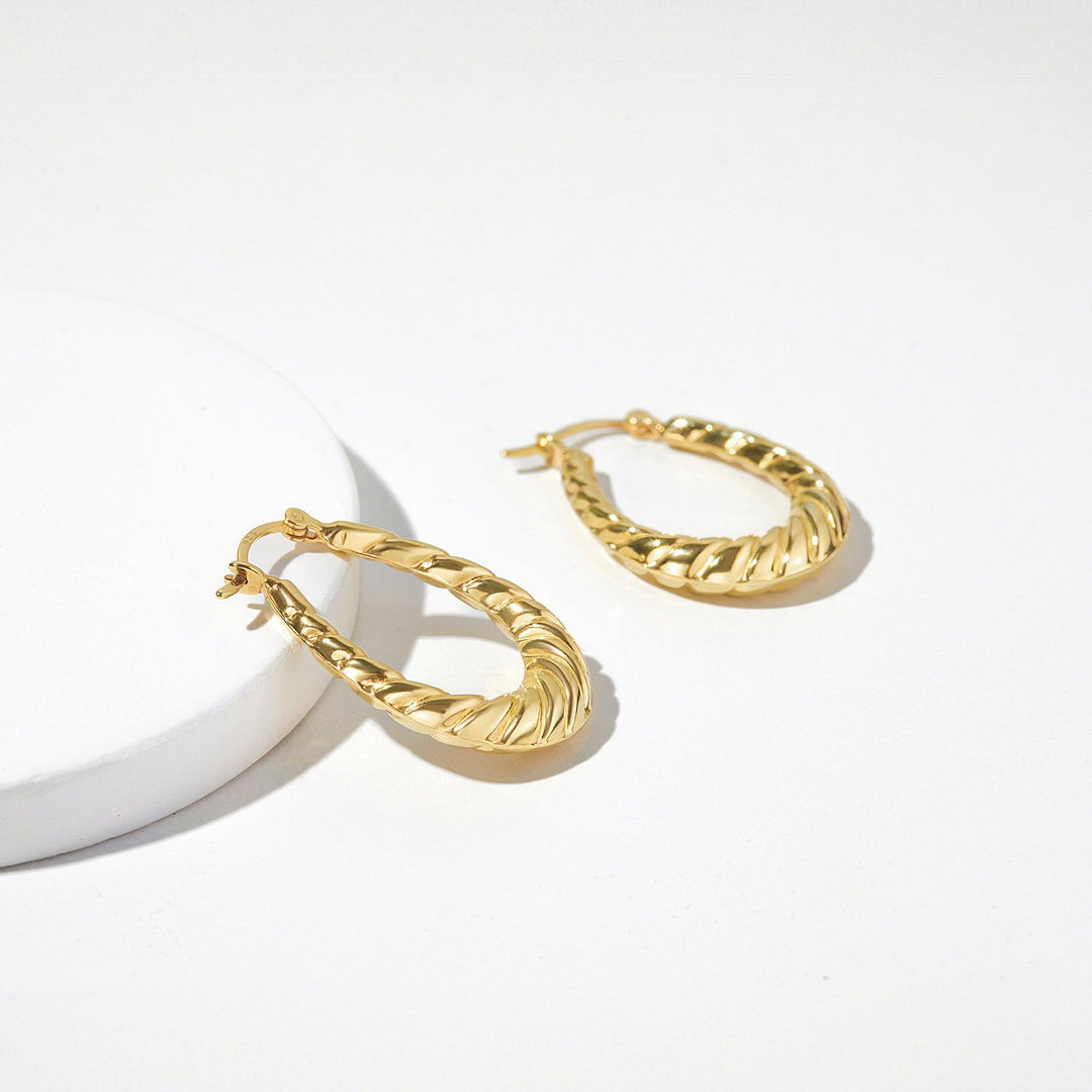 Twist Hoop Earrings, Chunky Earrings, Statement Earrings - Brand My Case