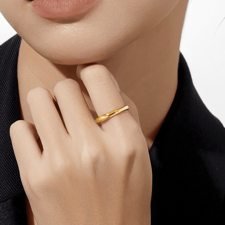 Twisted Wave Ring, Minimalist Ring For Women, Wavy Ring - Brand My Case