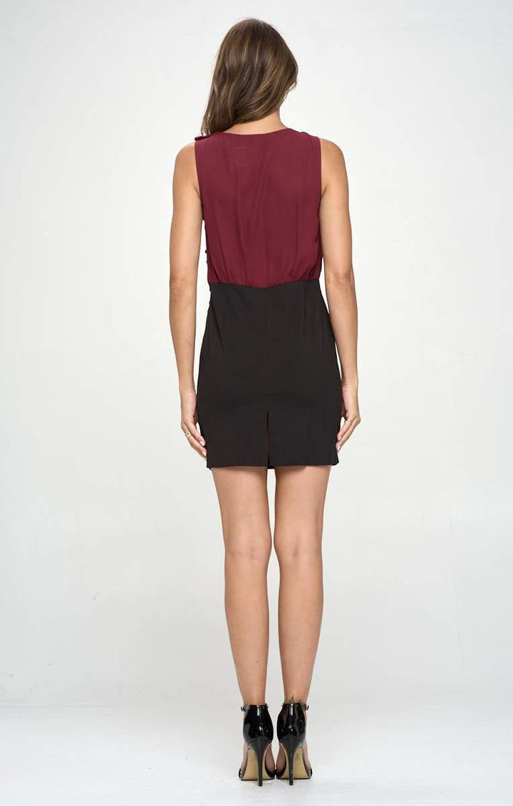 Two Tone Color Block Sleeveless Dress - Brand My Case