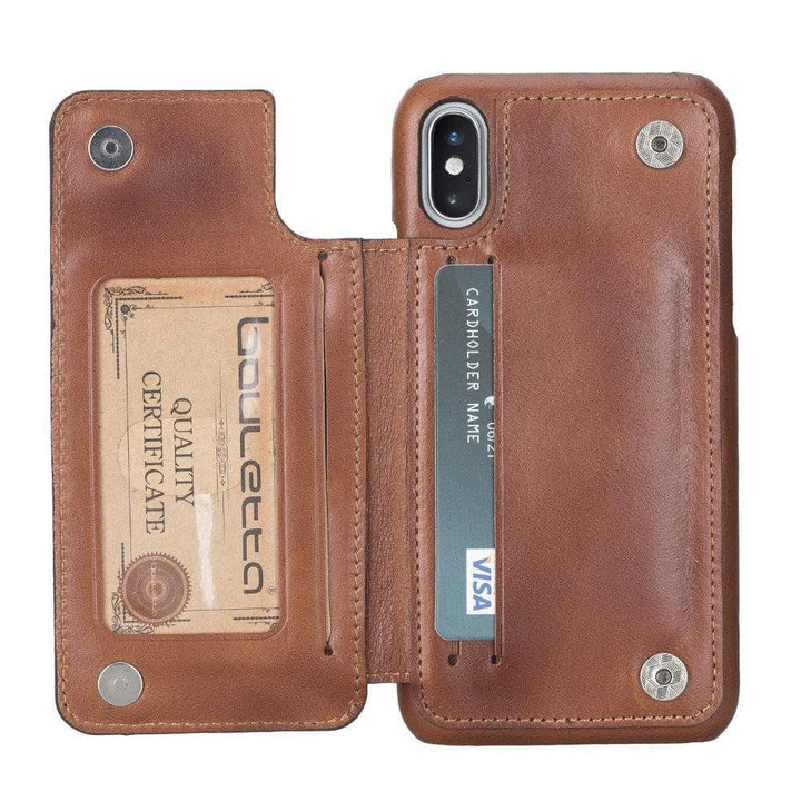 Ultimate Holder Genuine Leather Back Cover for iPhone X Series - Brand My Case