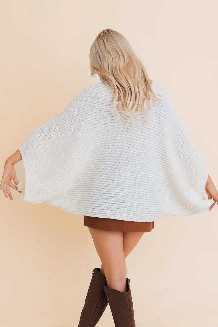Urban Chic Ribbed Knit Sleeve Poncho - Brand My Case