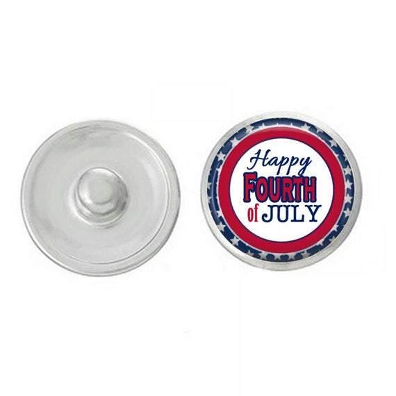 USA - Happy Fourth of July Snap - Compatible with Ginger Snap - Red - Brand My Case