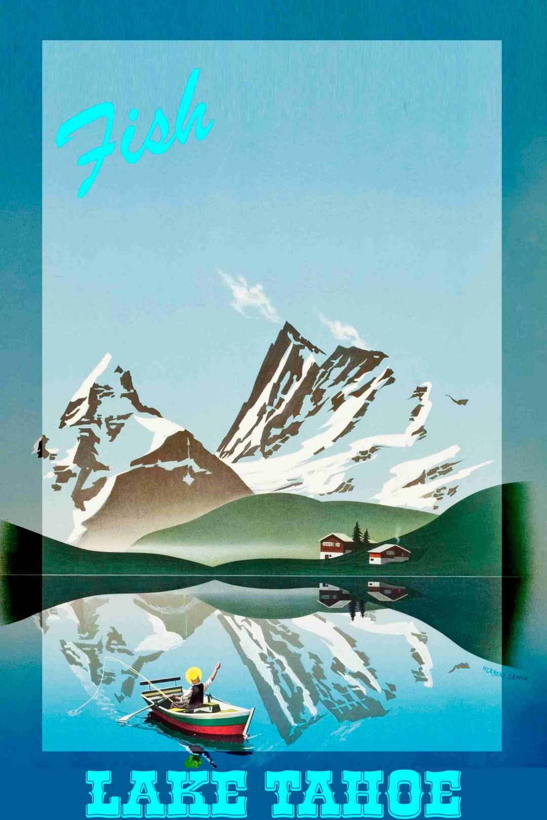 Visit Lake Tahoe Fish Travel Poster - Brand My Case