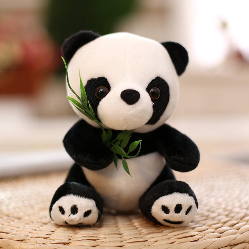 Vivid Funny Panda with Bamboo Leaves Plush Toys Birthday Gift Soft Cartoon Animal Stuffed Animals Pendant Doll Kids Gifts - Brand My Case