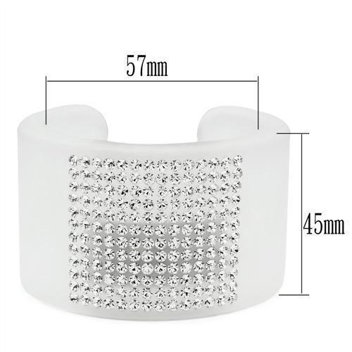 VL026 - Resin Bangle with Top Grade Crystal in Clear - Brand My Case