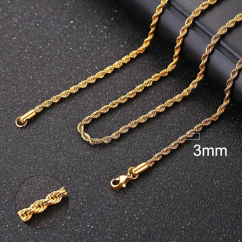 Vnox Cuban Chain Necklace for Men Women, Basic Punk Stainless Steel Curb Link Chain Chokers,Vintage Gold Tone Solid Metal Collar - Brand My Case
