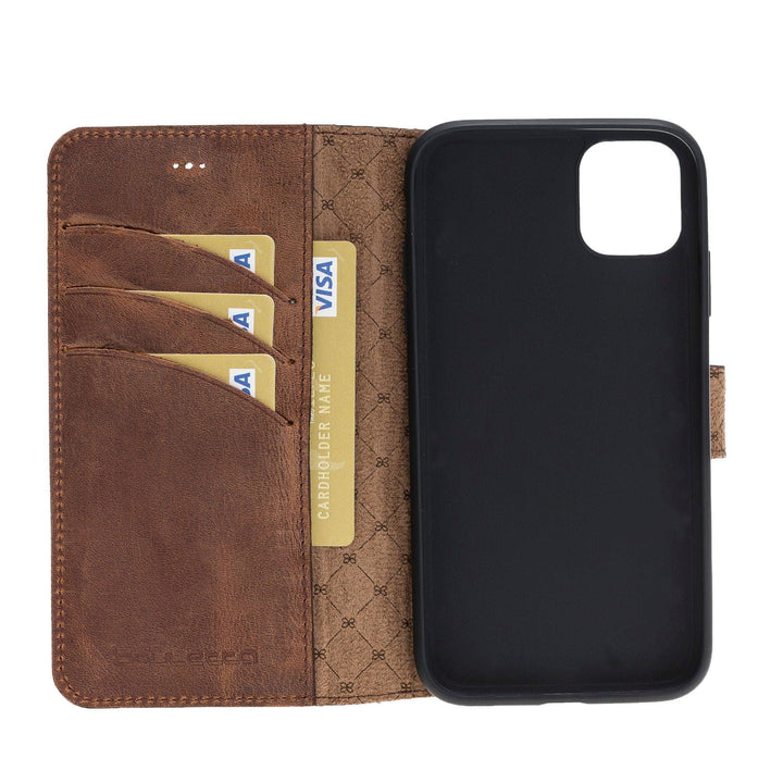 Wallet Folio with ID Slot Leather Wallet Case For Apple iPhone 11 - Brand My Case
