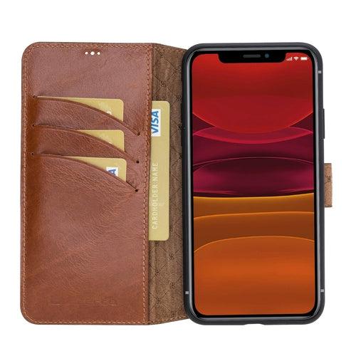 Wallet Folio with ID Slot Leather Wallet Case For Apple iPhone 11 - Brand My Case